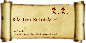 Kühne Kristóf névjegykártya