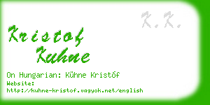 kristof kuhne business card